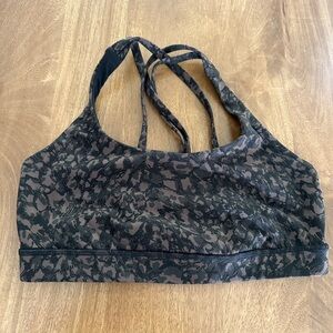 Lululemon Black and brown Patterned Energy Sports Bra